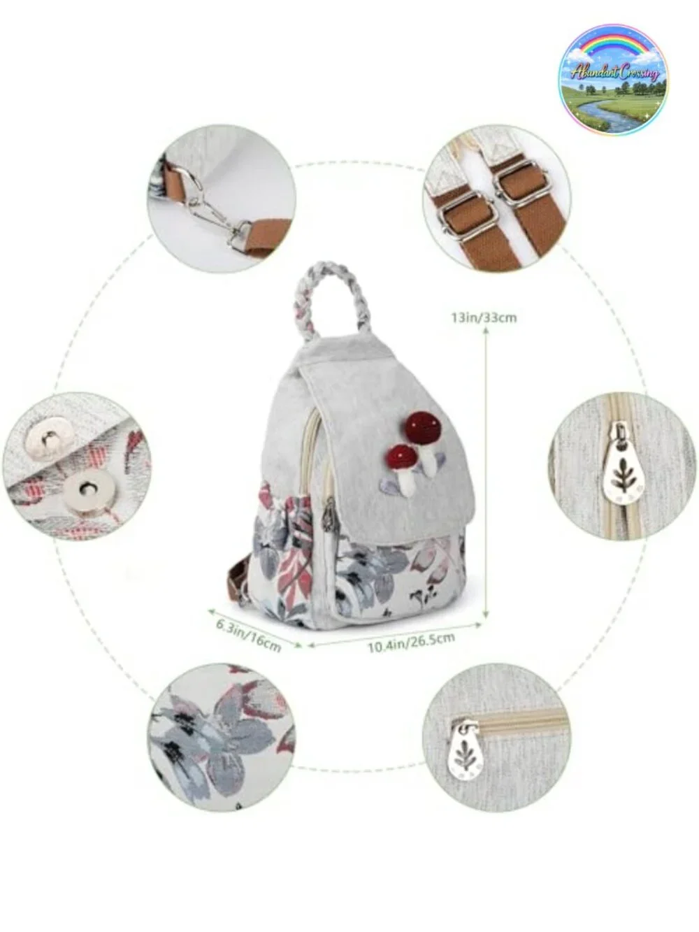 Hand Crafted Canvas Sling Bag, Convertible Mini Backpack, Crossbody Purse
